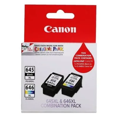 Genuine Canon PG-645XL PG645XL +CL-646XL Ink Cartridges For MG2965 TS3160 MG3060 • $56.96