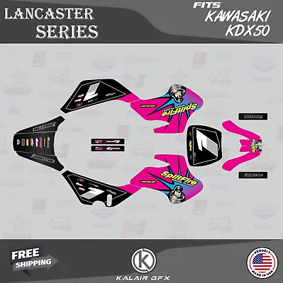 Graphics Kit For KAWASAKI KDX 50 KDX50 Lancaster Series - Cyan Magenta • $40.99