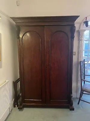£563 • Buy Antique Linen Press Cupboard Gothic Mahogany