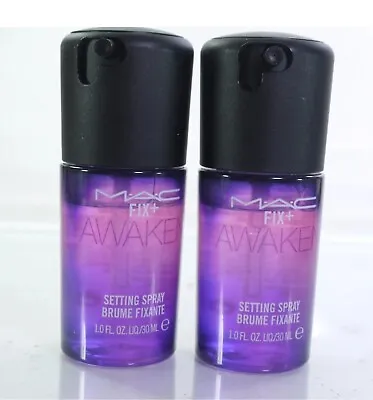 2 Mac AWAKEN Fix + Mini Setting Spray 1 Oz Ea Travel Size Purple Brand New • $17.99