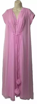 Vintage Claire Sandra By Lucie Ann Beverly Hills Pink Peignoir Nightgown & Robe • $600