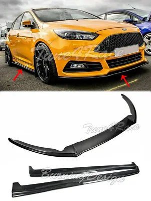 For 15-18 Ford Focus ST MK3 Carbon Fiber Front Lip Lower Splitter & Side Skirts • $469.98