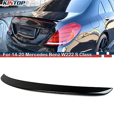 Rear Trunk Spoiler Lip For 2014-2020 Mercedes Benz W222 S Class Glossy Black • $55.24