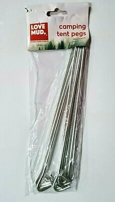 £2.99 • Buy 10 - 9  Camping Tent Pegs Galvanised Metal Steel Ground Stakes Gazebo Tarpaulin