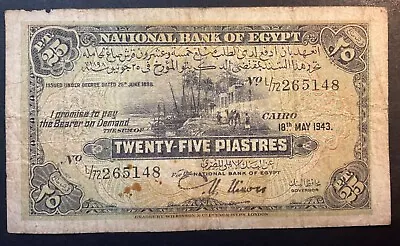 $9.90 • Buy Egypt… 25 Piastres Circulated  1943 Plus 10 Piastres