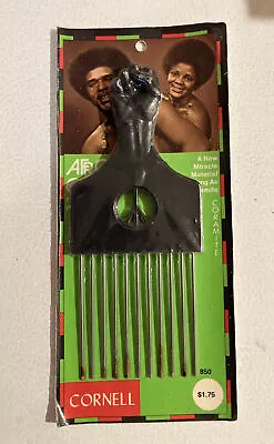 Vintage 1970s Cornell Afro Comb Hair Pick Head Groovy Babe NOS Sealed Unused Lg • $35.99