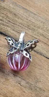 Trollbeads HTF Rare Event Butterfly Pendant Pink • $326.20