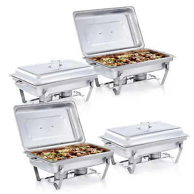 4 Pack 13.7Qt Stainless Steel Chafer Chafing Dish Sets Bain Marie Food Warmer • $95.95