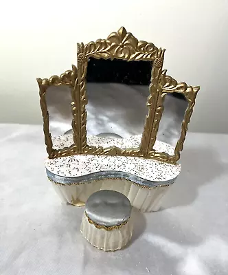 Vintage Ideal Petite Princess Dollhouse Dressing Table & Stool • $13.41