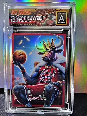Michael Jordan The Goat Atomic Cracked Ice Refractor Custom ACEO SSP Red  • $29.99