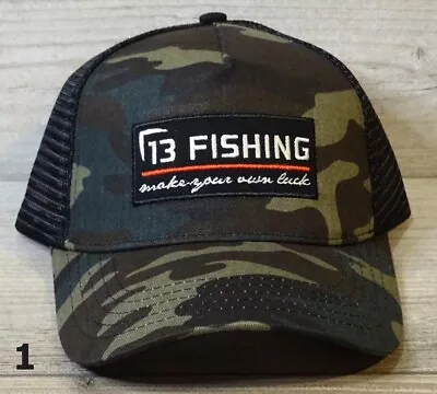 13 Fishing  Make Your Own Luck  Camo Adjustable Snapback Hat Cap (Pick Pattern) • $24.99