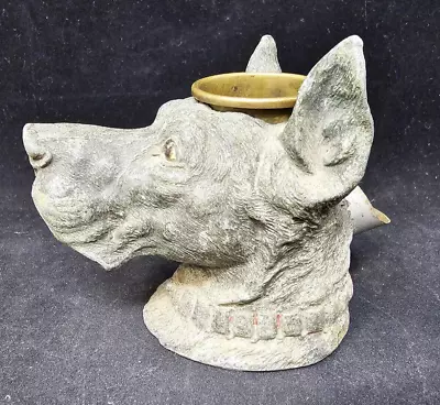 Vintage Cast Metal Dog Planter Or Match Holder • $14.99