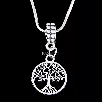 ~Family Tree Of Life Circle Mother Daughter Granddaughter Charm Necklace Jewelry • $34.99