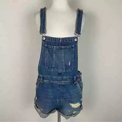 H&M Blue Distressed Short Overalls NWT 10 • $28
