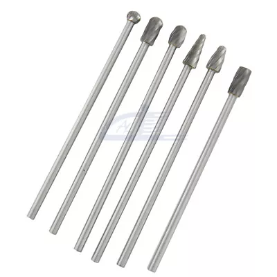 6pcs 10mm Rotary Aluminum Cut Burr 6mm 1/4  Shank 150mm Long Reach Carbide Burs • $22.97