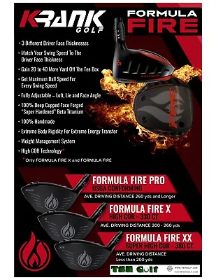 Krank Formula Fire - Beta Ti Cup Face Technology Driver - Worlds Longest Drivers • $399