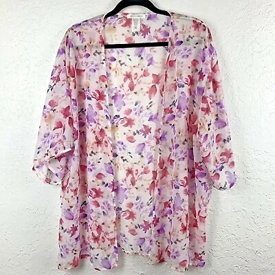 Milly & Molly Womans Kimono Open Front Top Size OSFM Multicolor Floral  • $15.98