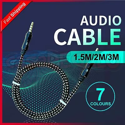 3.5mm Jack Audio Cable Male To Male AUX Cord For Car Phone - 1.5m/2m/3m Braided • $5.29