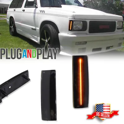 2PCS Smoked Amber LED Side Marker Lights For Chevy S10 GMC Jimmy S15 Oldsmobile • $32.99