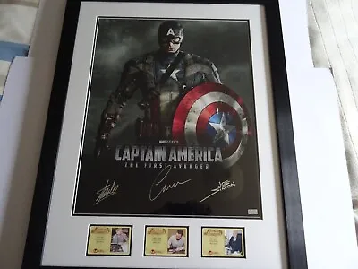 Captain America Signed Photo In Frame With COA. NOT A PRINT Genuine • £1125