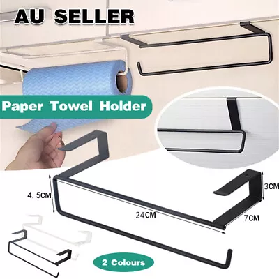 Paper Towel Holder Hanger Rack Under Cabinet Roll Cup Kitchen Shelf Organizer AU • $11.85