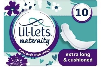 Lil-Lets Maternity Pads Extra Long Maxi Thick Pads With Wings 3 Packs Of 10 • £9