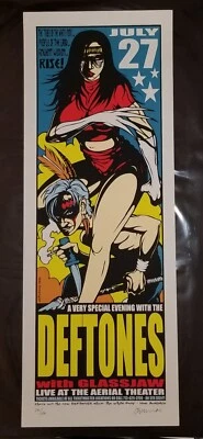 $160 • Buy Deftones & Glassjaw Concert Poster By Jermaine Rogers From Houston, Tx 7.27.2000