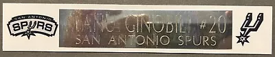 Manu Ginobili  San Antonio Spurs  Silver  Nameplate • $3