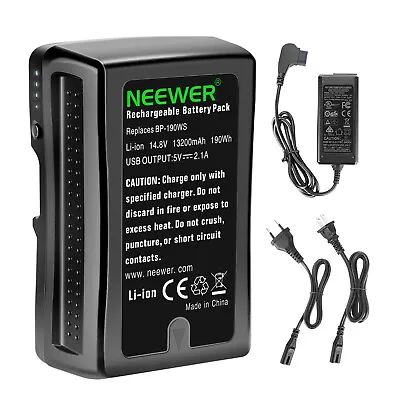 $139.99 • Buy Neewer 190Wh (13200mAh) V-Mount/V-Lock Rechargeable Li-ion Battery With Charger