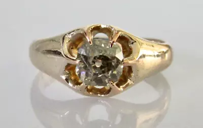 £350 • Buy Gold Diamond Ring - Victorian 9ct Rose Gold Diamond Solitaire Ring Size Q 1/2
