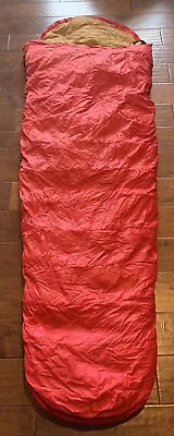 Vintage Eddie Bauer Sleeping Bag Totem Label W/ Stuff Sack 84” X 28” • $84.90