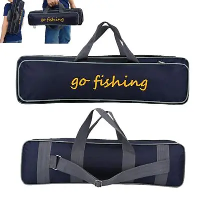 Fishing Rod Case Bag Holder Travel Organizer Tackle Tool Storage Double Layer • $24.33