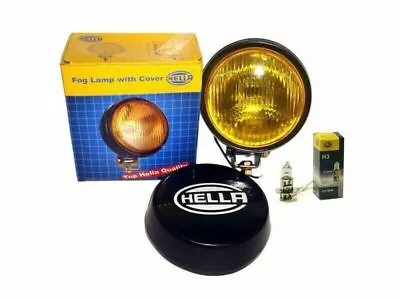 Hella Round Fog Lamp Yellow Glass + Cover With H3 12V 55 Bulb Universal Fit • $37.90