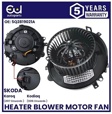 Heater Blower Motor Fan For Skoda Karoq 2017+ Kodiaq 2016+ With Resistor • £74.99