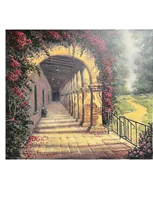Maurice Meyer  Morning At San Juan Mission  Religious Arbor Garden Stretched • $299