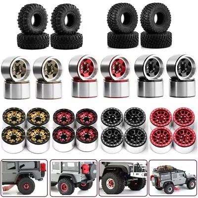 1.0  Beadlock Wheels Rims &Tires For 1/18 TRX4M 1/24 RC Crawler Axial SCX24 AX24 • $15.45