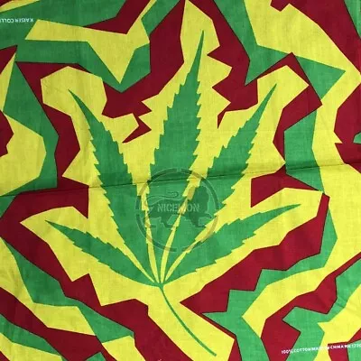 Head Wrap Bandana Weed Leaf Canna Rasta Irie Reggae Hippie Army Style 22 X22  • $17.11