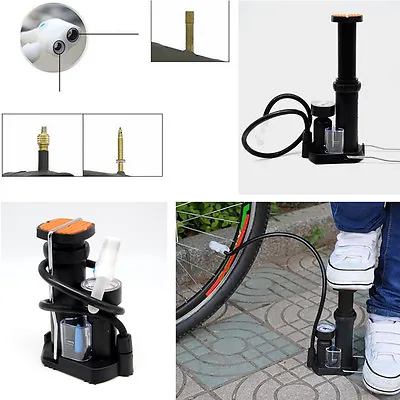 Motorcycle Bike Portable Wheel Tire Tyre Pressure Gauge Pump Pedal Inflator Tool • $18.70