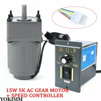 AC 110V Gear Motor Electric Variable Speed Reduction Controller 1:5 270 RPM 15W • $61