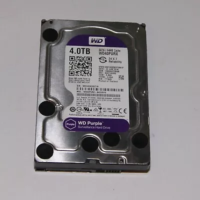 3.5  WD Purple WD40PURX 4TB  PC HDD CCTV DVR SATA • £39.99