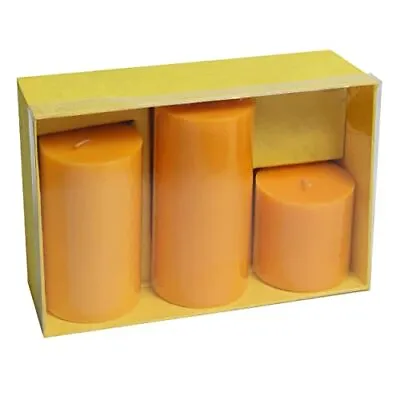 Pillar Candles Coloured Tall Unscented Set Of 3 Church Candles - Laeto Candles • £24.99