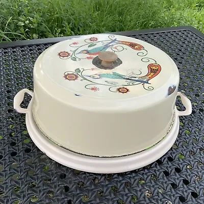 $29 • Buy Vintage  Metal Cake Tin Cover And Plate Carrier Keeper Storage