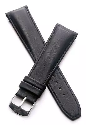 22 Mm BLACK CLASSIC SMOOTH LEATHER PIN BUCKLE WATCH STRAP BAND Fits TAG Heuer F1 • £39.95