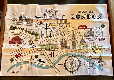 Alice Tait London Map Cotton Kitchen Tea Towel 73 X 50 Cm • £9.64