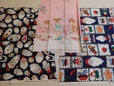 QUILTING FABRIC LOT VTG 90's DAISY KINGDOM CHRISTMAS BALLERINA • $20