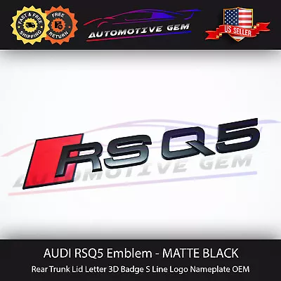 Audi RSQ5 Emblem MATTE BLACK Rear Trunk Lid Letter Badge S Line Logo Nameplate • $29.99