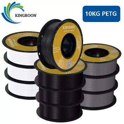 Kingroon 10KG PETG 3D Printer Filament 1.75 Mm Spool 10PACK 1KG Black White Grey • $139.88