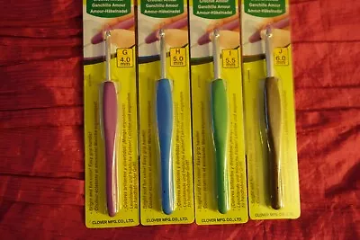 Clover Amour Aluminum Crochet Hooks G H I  J • $24.96