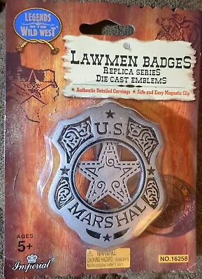 New US Marshal Lawmen Badge Legends Of The Wild West Replica Die Cast Emblem • $6.95