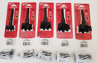 New 5pc Milwaukee Self Feed Bits #48-25-1502 #48-25-2002 #48-25-2122 #48-25-2252 • $60